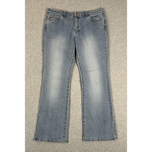 Michael Kors Womens Jeans 16 Bootcut Blue Stretch Denim 31.5" Inseam 11"Hi Rise - Picture 1 of 16